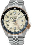Buy Shop Seiko 5 GMT Sport Asia Exclusive Limited Edition Off White Dial Silver Steel Strap Watch for Men - SSK046K1 USA Online