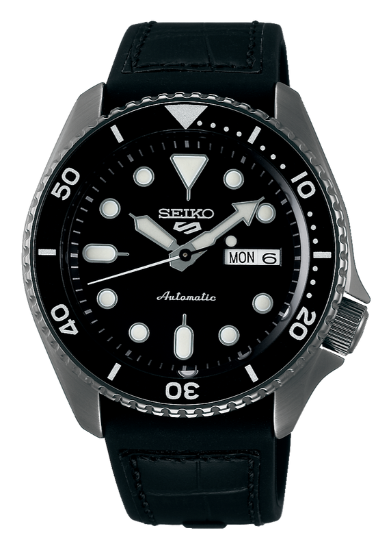 Buy Shop Seiko 5 Sport Automatic Black Dial Black Silicone Strap Watch For Men - SRPD65K3 USA Online