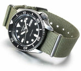 Buy Shop Seiko 5 Sport Automatic Black Dial Green Nylon Strap Watch For Men - SRPD65K4 USA Online