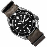 Buy Shop Seiko 5 Sport Automatic Black Dial Green Nylon Strap Watch For Men - SRPD65K4 USA Online