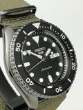 Buy Shop Seiko 5 Sport Automatic Black Dial Green Nylon Strap Watch For Men - SRPD65K4 USA Online