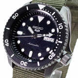 Buy Shop Seiko 5 Sport Automatic Black Dial Green Nylon Strap Watch For Men - SRPD65K4 USA Online