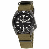 Buy Shop Seiko 5 Sport Automatic Black Dial Green Nylon Strap Watch For Men - SRPD65K4 USA Online