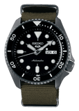 Buy Shop Seiko 5 Sport Automatic Black Dial Green Nylon Strap Watch For Men - SRPD65K4 USA Online