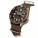Buy Shop Seiko 5 Sport Automatic Brown Dial Brown Nylon Strap Watch For Men - SRPD85K1 USA Online