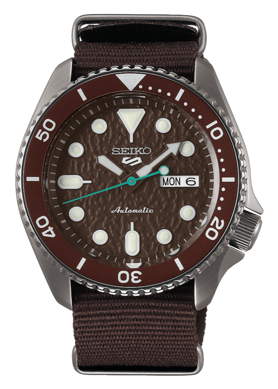 Buy Shop Seiko 5 Sport Automatic Brown Dial Brown Nylon Strap Watch For Men - SRPD85K1 USA Online
