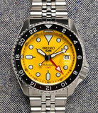 Buy Shop Seiko 5 Sport SKX GMT US Special Creation Automatic Yellow Dial Silver Steel Strap Watch for Men - SSK017K1 USA Online