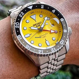 Buy Shop Seiko 5 Sport SKX GMT US Special Creation Automatic Yellow Dial Silver Steel Strap Watch for Men - SSK017K1 USA Online