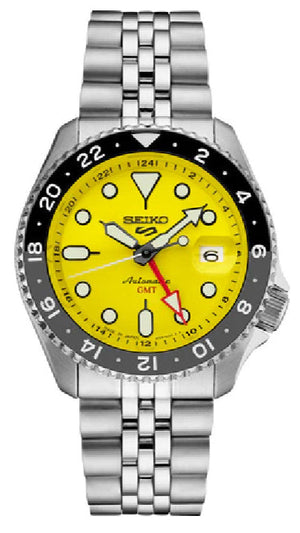 Buy Shop Seiko 5 Sport SKX GMT US Special Creation Automatic Yellow Dial Silver Steel Strap Watch for Men - SSK017K1 USA Online