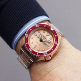 Buy Shop Seiko 5 Sports 55th Anniversary Limited Edition Rose Gold Dial Rose Gold Steel Strap Watch for Men - SRPK08K1 USA Online