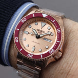Buy Shop Seiko 5 Sports 55th Anniversary Limited Edition Rose Gold Dial Rose Gold Steel Strap Watch for Men - SRPK08K1 USA Online