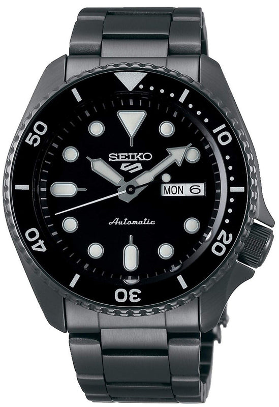 Buy Shop Seiko 5 Sports Automatic Black Dial Black Steel Strap Watch For Men - SRPD65K1 USA Online