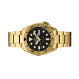 Buy Shop Seiko 5 Sports Automatic Black Dial Gold Steel Strap Watch For Men - SRPK18 USA Online