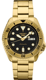 Buy Shop Seiko 5 Sports Automatic Black Dial Gold Steel Strap Watch For Men - SRPK18 USA Online