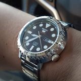 Buy Shop Seiko 5 Sports Automatic Black Dial Silver Steel Strap Watch for Men - SRPC61J1 USA Online