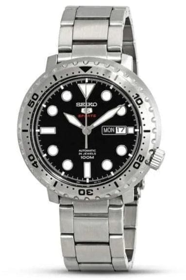 Buy Shop Seiko 5 Sports Automatic Black Dial Silver Steel Strap Watch for Men - SRPC61J1 USA Online