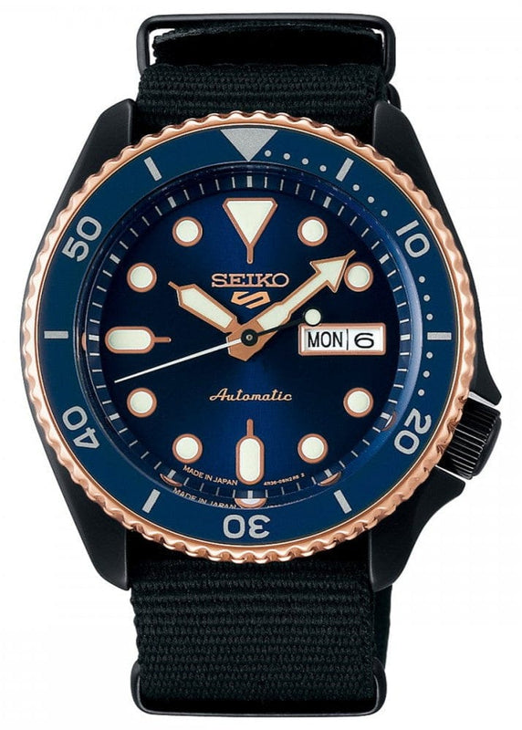 Buy Shop Seiko 5 Sports Automatic Blue Dial Black NATO Strap Watch for Men - SBSA098 USA Online