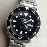 Buy Shop Seiko 5 Sports Automatic Day Date Black Dial Silver Steel Strap Watch for Men - SRPD55K1 USA Online
