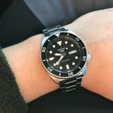 Buy Shop Seiko 5 Sports Automatic Day Date Black Dial Silver Steel Strap Watch for Men - SRPD55K1 USA Online