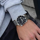 Buy Shop Seiko 5 Sports Automatic Day Date Black Dial Silver Steel Strap Watch for Men - SRPD55K1 USA Online