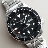 Buy Shop Seiko 5 Sports Automatic Day Date Black Dial Silver Steel Strap Watch for Men - SRPD55K1 USA Online