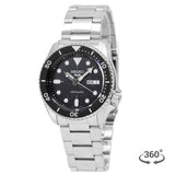 Buy Shop Seiko 5 Sports Automatic Day Date Black Dial Silver Steel Strap Watch for Men - SRPD55K1 USA Online