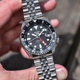 Buy Shop Seiko 5 Sports Automatic GMT Black Dial Silver Steel Strap Watch For Men - SSK001K1 USA Online
