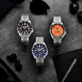 Buy Shop Seiko 5 Sports Automatic GMT Black Dial Silver Steel Strap Watch For Men - SSK001K1 USA Online