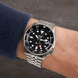 Buy Shop Seiko 5 Sports Automatic GMT Black Dial Silver Steel Strap Watch For Men - SSK001K1 USA Online