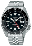 Buy Shop Seiko 5 Sports Automatic GMT Black Dial Silver Steel Strap Watch For Men - SSK001K1 USA Online