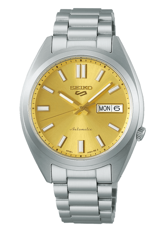 Buy Shop Seiko 5 Sports Automatic Gold Dial Silver Steel Strap Watch for Men - SRPL59K1 USA Online