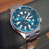 Buy Shop Seiko 5 Sports Automatic Green Dial Silver Steel Strap Watch For Men - SRPD61K1 USA Online