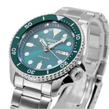 Buy Shop Seiko 5 Sports Automatic Green Dial Silver Steel Strap Watch For Men - SRPD61K1 USA Online