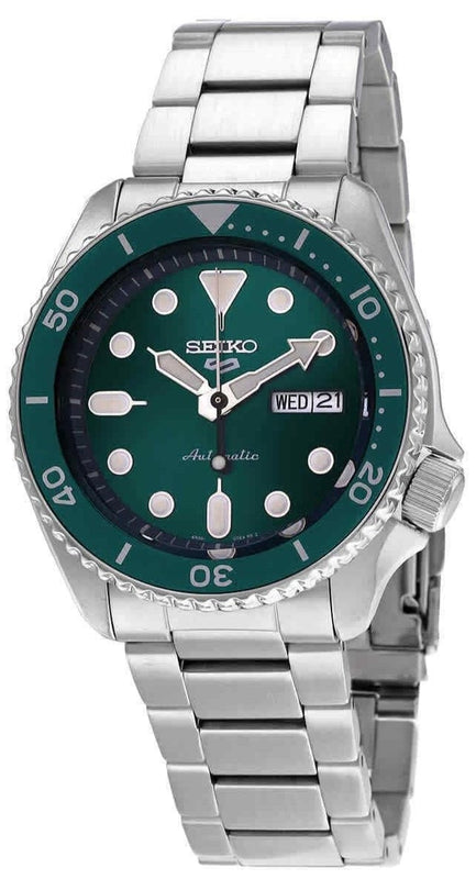 Buy Shop Seiko 5 Sports Automatic Green Dial Silver Steel Strap Watch For Men - SRPD61K1 USA Online