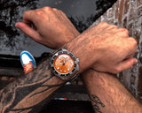 Buy Shop Seiko 5 Sports Automatic Orange Dial Silver Steel Strap Watch For Men - SRPD59K1 USA Online