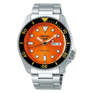 Buy Shop Seiko 5 Sports Automatic Orange Dial Silver Steel Strap Watch For Men - SRPD59K1 USA Online