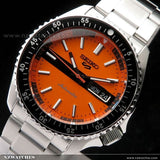 Buy Shop Seiko 5 Sports Double Hurricane Retro Orange Dial Silver Steel Strap Watch For Men - SRPK11K1 USA Online