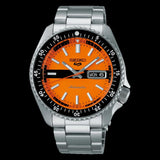 Buy Shop Seiko 5 Sports Double Hurricane Retro Orange Dial Silver Steel Strap Watch For Men - SRPK11K1 USA Online
