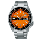 Buy Shop Seiko 5 Sports Double Hurricane Retro Orange Dial Silver Steel Strap Watch For Men - SRPK11K1 USA Online
