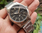Buy Shop Seiko 5 Sports Flieger Automatic Black Dial Silver Steel Strap Watch for Men - SRPH27K1 USA Online