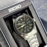 Buy Shop Seiko 5 Sports Flieger Automatic Black Dial Silver Steel Strap Watch for Men - SRPH27K1 USA Online