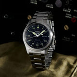 Buy Shop Seiko 5 Sports Flieger Automatic Black Dial Silver Steel Strap Watch for Men - SRPH27K1 USA Online