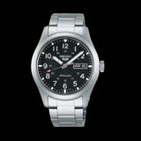 Buy Shop Seiko 5 Sports Flieger Automatic Black Dial Silver Steel Strap Watch for Men - SRPH27K1 USA Online