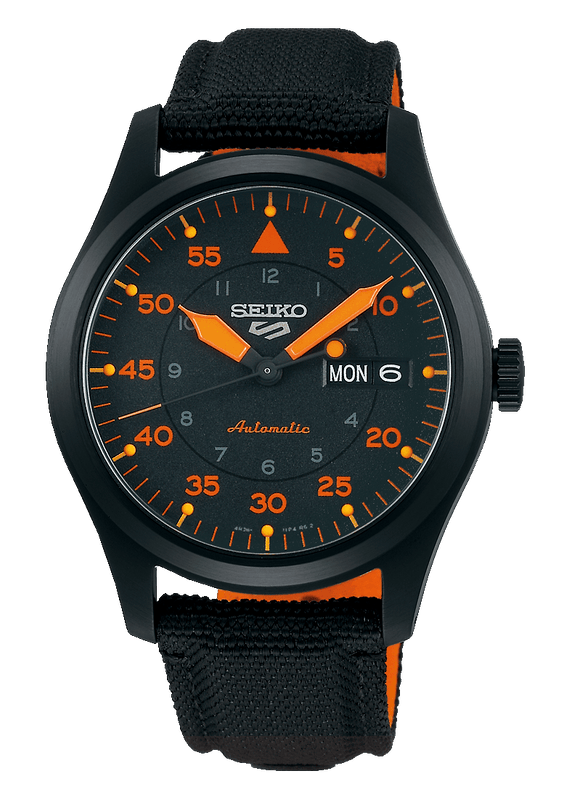 Buy Shop Seiko 5 Sports Flieger Pilot Automatic Black Dial Black Nylon Strap Watch for Men - SRPH33K1 USA Online