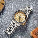 Buy Shop Seiko 5 Sports GMT Automatic 70th Anniversary Taiwan Limited Edition Gold Dial Silver Steel Strap Watch For Men - SSK044K1 USA Online