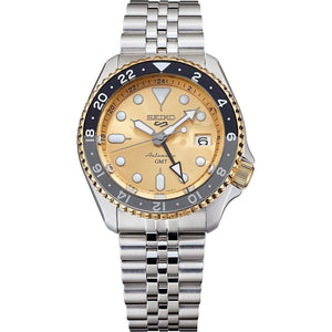 Buy Shop Seiko 5 Sports GMT Automatic 70th Anniversary Taiwan Limited Edition Gold Dial Silver Steel Strap Watch For Men - SSK044K1 USA Online