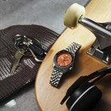 Buy Shop Seiko 5 Sports GMT Automatic Orange Dial Silver Steel Strap Watch For Men - SSK005K1 USA Online