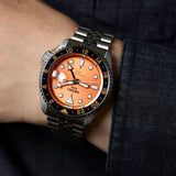 Buy Shop Seiko 5 Sports GMT Automatic Orange Dial Silver Steel Strap Watch For Men - SSK005K1 USA Online