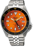 Buy Shop Seiko 5 Sports GMT Automatic Orange Dial Silver Steel Strap Watch For Men - SSK005K1 USA Online