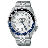 Seiko 5 Sports SKX GMT Automatic Sky Blue Dial Silver Steel Strap Watch For Men - SSK033K1